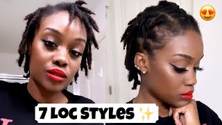 7 Ways To Style Short Starter Locs Quick and Easy [upl. by Thurber]