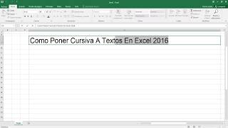 Como Poner Cursiva A Textos En Excel 2016 [upl. by Brion]