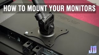 How To Install A Vesa Mount Tutorial  Setup Guide  Setup Makeover Part 2 [upl. by Gerg]