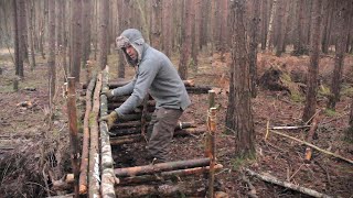 5 Bushcraft Shelters  Full Camp Builds Start to Finish [upl. by Aihsit]