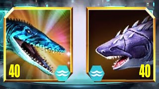 MEGALODON Vs MOSASAURUS  Jurassic World The Game [upl. by Yesnel]