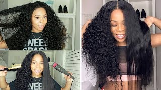 FlatIron Test Straightening 13x6 Deep Wave Lace Wig  Will it revert back  MSBUY HAIR [upl. by Dachia922]