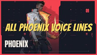 All Phoenix Voice Lines  Valorant  PH Gaming [upl. by Yssirhc]