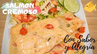 SALMON CREMOSO  COMO HACER SALMON EN SALSA CREMOSA  SALMON TUSCANO 😍😉 [upl. by Arno771]