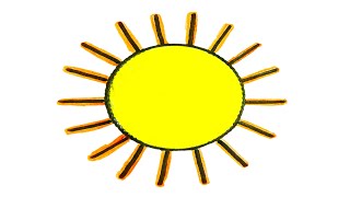 How to draw Sun very easy [upl. by Eilatan]