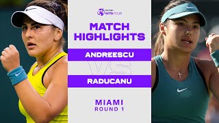 Bianca Andreescu vs Emma Raducanu  2023 Miami Round 1  WTA Match Highlights [upl. by Kendrah]