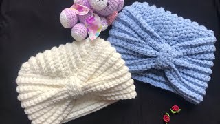 Turbante para bebé 👶 How to make a Turban  gorro bebé ✨✅SUBT ENGLISH [upl. by Khudari]