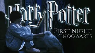 Hogwarts Window ASMR First night at Hogwarts 🌙 Gryffindor Tower View  Harry potter 1 Ambience [upl. by Eimmij920]