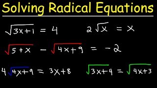 Solving Radical Equations [upl. by Avehs]