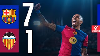 FC BARCELONA 7 vs 1 VALENCIA  LALIGA 202425 MD21 WITH COMMENTARY [upl. by Hafinah]