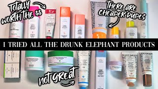 I TRIED ALL THE PRODUCTS DRUNK ELEPHANT MAKES  Best  Worst  DUPES [upl. by Pilar]