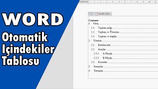 İçindekiler Tablosu Oluşturma Word [upl. by Fedak550]