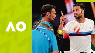 Fognini Celebrates and Caruso Fires Up After Epic TieBreak  Australian Open 2021 [upl. by Ginnie]