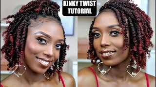 How To Kinky Twists Crochet Braids Tutorial On Short Natural Hair [upl. by Shepard416]