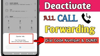 Deactivated Call Forwarding By Simple Code Number [upl. by Zaria]