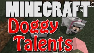 Minecraft Doggy Talents Mod PET WOLF TRAINING SKILLS COMMANDS [upl. by Wightman]