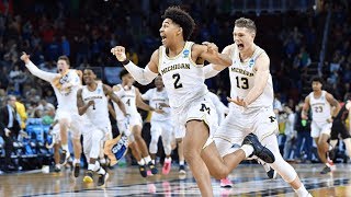 Michigans Jordan Poole hits gamewinning shot at buzzer to beat Houston in 2018 NCAA tournament [upl. by Olenolin]