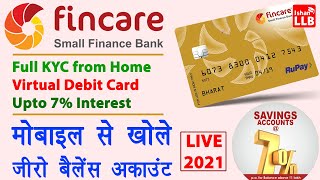 Fincare Bank Account Opening 2021  zero balance account kaise khole mobile se  Full Guide in Hindi [upl. by Lavinie]