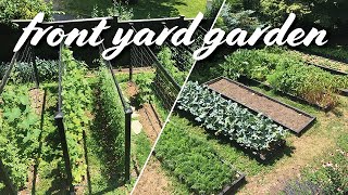 My Front Yard Vegetable Garden Layout  Summer Tour [upl. by Rawden]