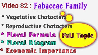 FABACEAE Family Description  Floral Formula Floral Diagram amp Economic Importance of Papilionoidae [upl. by Patrick89]