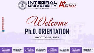 PhD Orientation Program 2024  Integral University  Lucknow [upl. by Halbeib786]