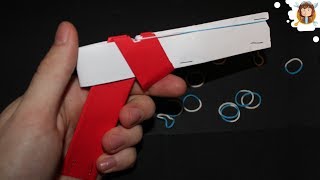 How to make a Paper Gun that Shoots  With Trigger [upl. by Ringe]