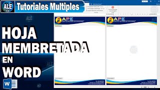 Como Hacer Una Hoja Membretada En Word [upl. by Adav]