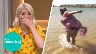 Alison Hammond Nearly Falls in the Sea in Madeira  This Morning [upl. by Lemrahs372]