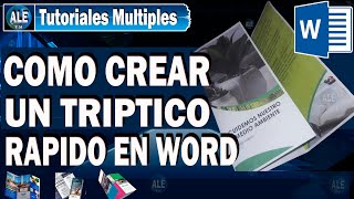 Como Crear Un Tríptico En Word – Y Como Imprimir [upl. by Anirtap]