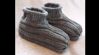 How to Knit Bootie Slippers  FREE Knitting Pattern [upl. by Brittni873]