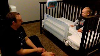 Convert Graco Freeport Crib to Toddler Bed  Attach Regalo Crib Rail [upl. by Ophelie]