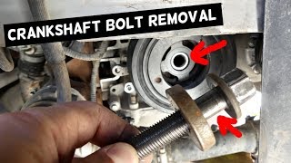 HOW TO REMOVE CRANKSHAFT PULLEY BOLT STUCK [upl. by Osyth]