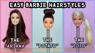 5 Easy Barbie Doll Hairstyles Tutorial [upl. by Koah]