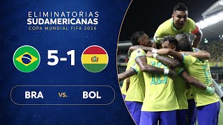 BRASIL vs BOLIVIA 51  RESUMEN  ELIMINATORIAS SUDAMERICANAS  FECHA 1 [upl. by Gadmon]