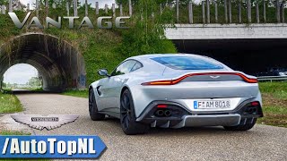 NEW ASTON MARTIN VANTAGE V8 BiTurbo LOUD EXHAUST SOUND TUNNEL REVS amp ONBOARD by AutoTopNL [upl. by Haleeuqa]