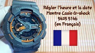 Comment régler lheure et la date sur une montre Casio Gshock 5146 5425 GA110  Français [upl. by Blanch]