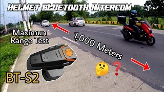 Murang Helmet Bluetooth Intercom Headset BTS2 Review Range Test Installation  MotoPaps [upl. by Dixil]