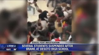 Several students suspended after all out brawl breaks out at DeSoto High School [upl. by Marjy]