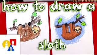 How To Draw A Cartoon Sloth [upl. by Anitel]