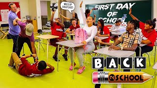 YOUTUBERS GO BACK TO SCHOOL FOR 24 HOURS FIRST DAY [upl. by Nedloh]