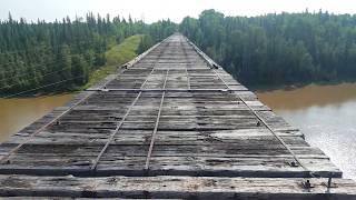 Abitibi River Train Bridge East  Cochrane Ontario  August 20 2017 [upl. by Eidoc]