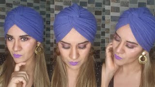 Fácil GORRO TURBANTE CRUZADO En pocos minutos Sin máquina TWISTED TURBAN HAT [upl. by Elysee918]