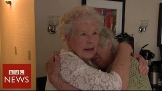 Record breaking twins meet after 78 years apart  BBC News [upl. by Nnylyar]