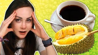 Irish People Try Weird Coffee Durian Coffee [upl. by Nnylrac]