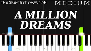 The Greatest Showman  A Million Dreams  MEDIUM Piano Tutorial Arr C Music [upl. by Logan]