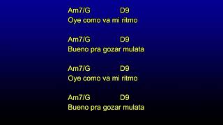 Oye como va  Guitar Backing TrackChordsLyrics [upl. by Frangos]