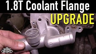 VW 18t ALUMINUM COOLANT FLANGE UPGRADE [upl. by Ilse]