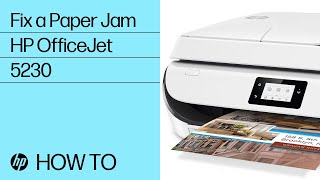 Fix a Paper Jam  HP OfficeJet 5200 5230 Printers  HP [upl. by Hctub]