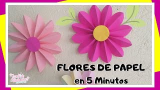 Como hacer FLORES DE PAPEL fáciles En Menos de 5 MINUTOS [upl. by Ylahtan]