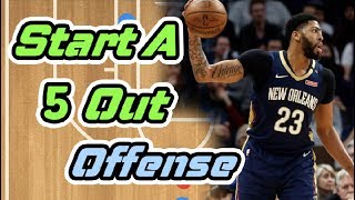 How To Start A 5 Out Motion Offense vs a Zone Defense [upl. by Nelehyram]